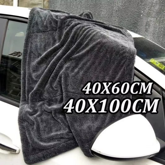 40X60Cm Microfiber Car Wash Towels Double Drying Microfibre Care Detailing Auto Cleaning Super Absorbent Cloth