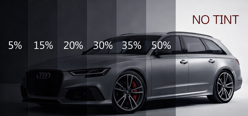 Window Tint Film for Car Glass - Dark Black Car Window Foil - Solar UV Protection