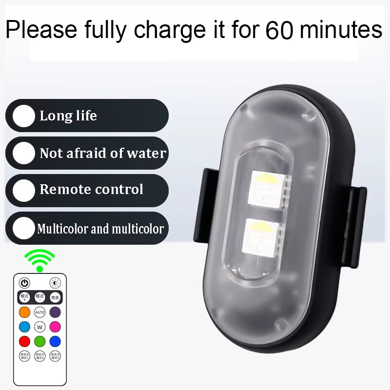 4/10X Car LED Light Multifunctional Car LED Warning Light, Rechargeable Wireless Car Light with Remote Control, Decorative Light